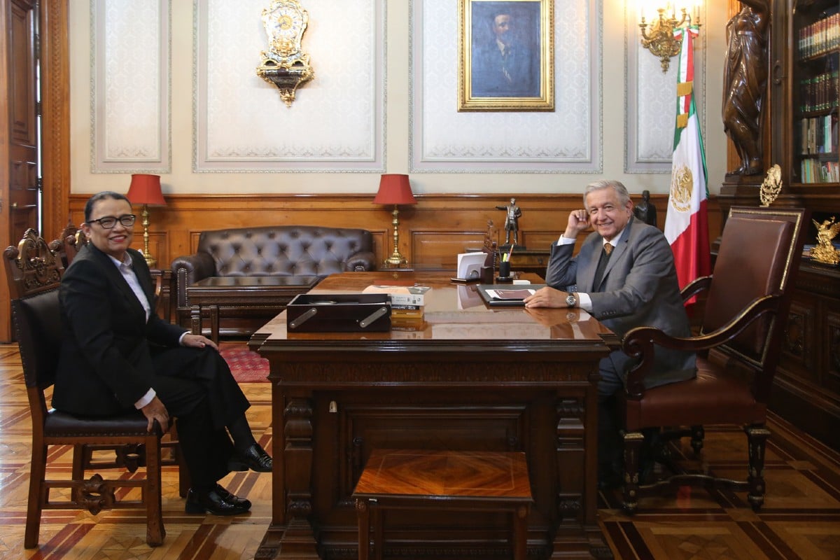 AMLO y Rosa Icela Rodríguez