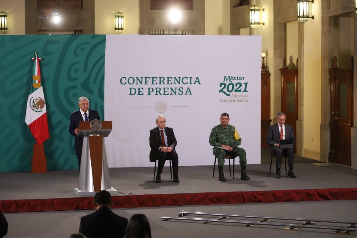 Mañanera de AMLO en Palacio Nacional