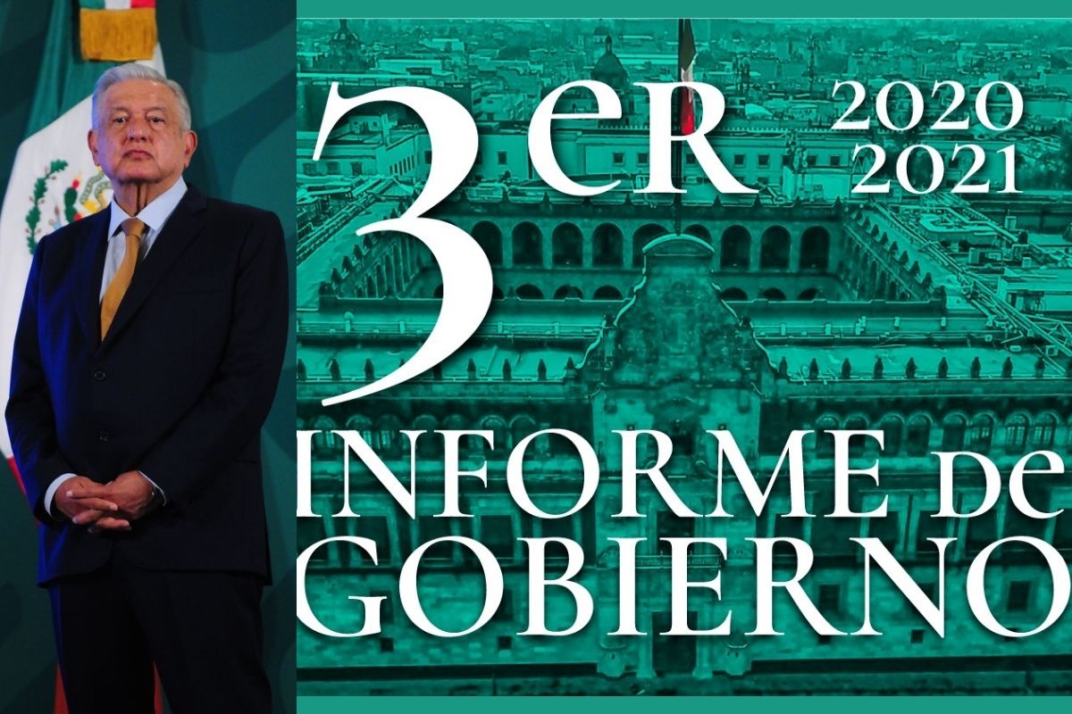 AMLO rinde el informe correspondiente a la mitad de su sexenio.