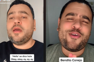 Foto: TikTok / @marquitoloria | Tiktoker enseña inglés con canciones de Bad Bunny, J Balvin, Pitbull, Nodal y más