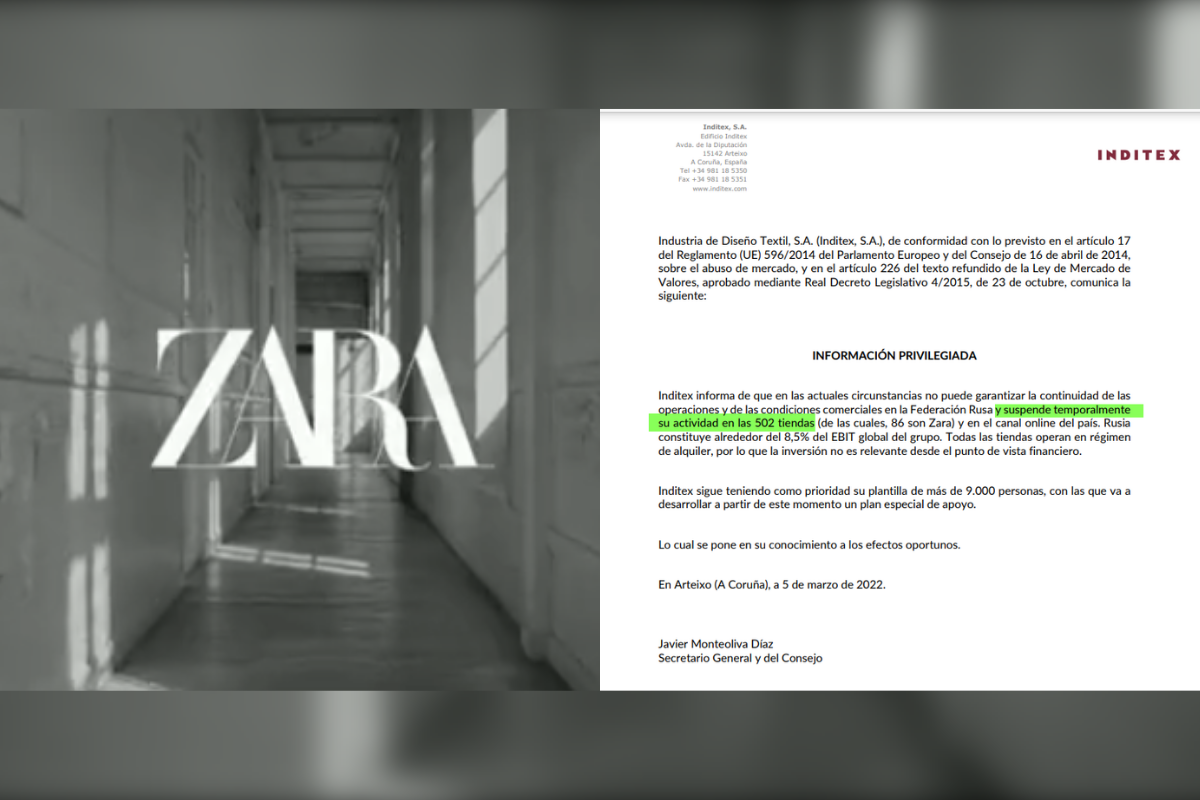 Zara De Inditex Suspende Actividad En Más De 500 Tiendas En Rusia