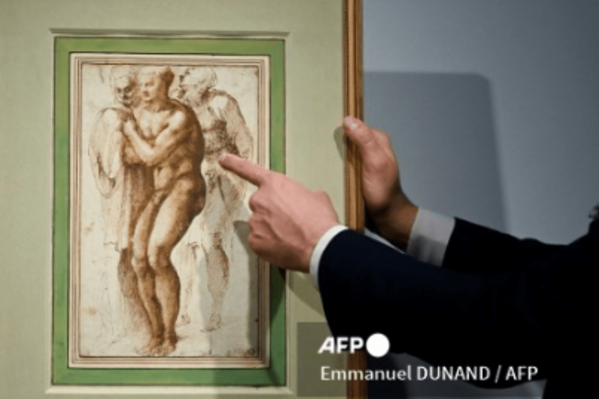 Foto: AFP | Un dibujo inédito de Miguel Ángel estimado en 32,7 millones de dólares en subasta