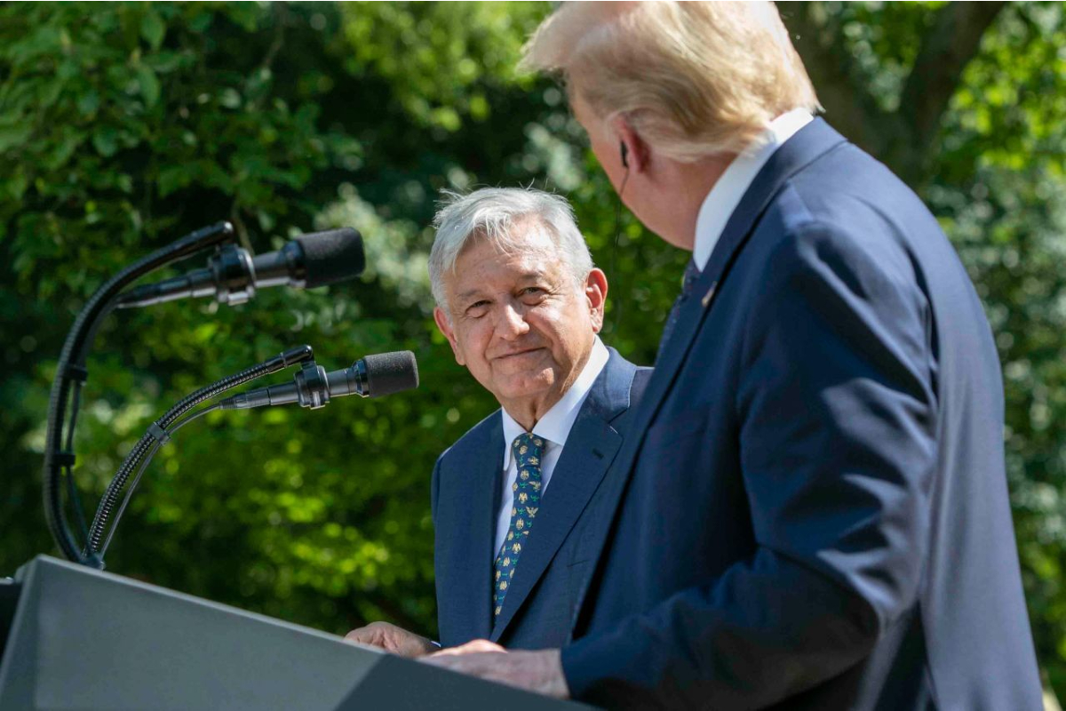 López Obrador junto al expresidente de EU, Donald Trump.