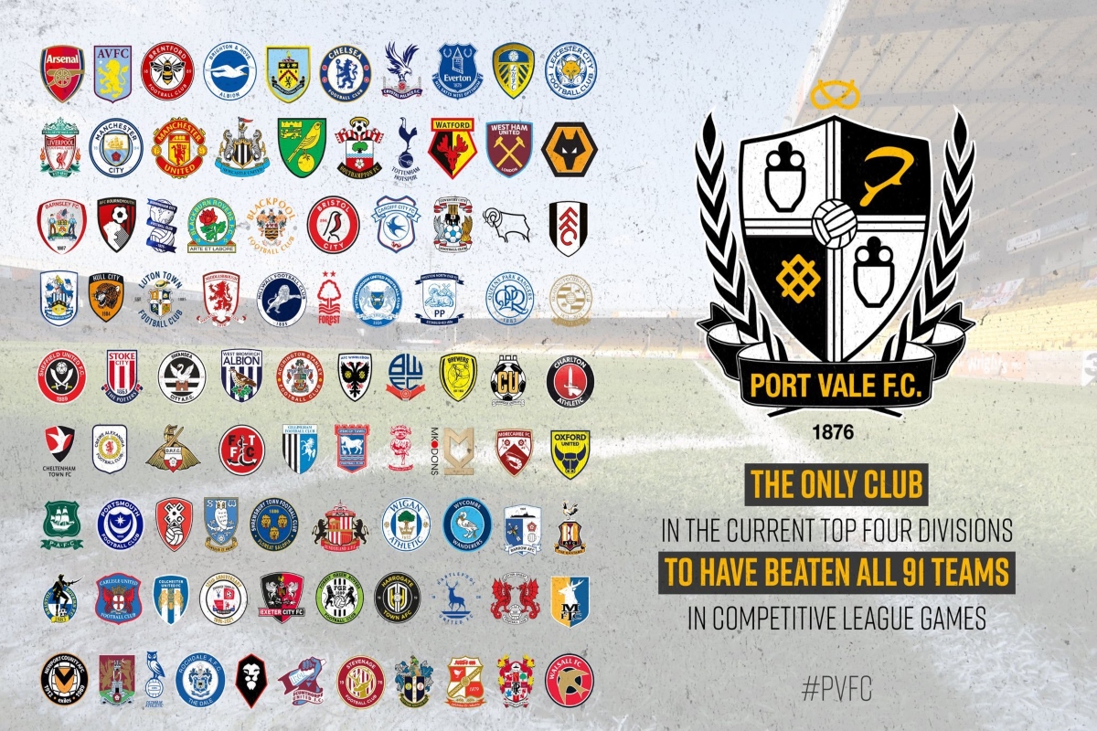 Port Vale se convierte en el único en vencer a los 91 clubes de las 4  divisiones - 24 Horas