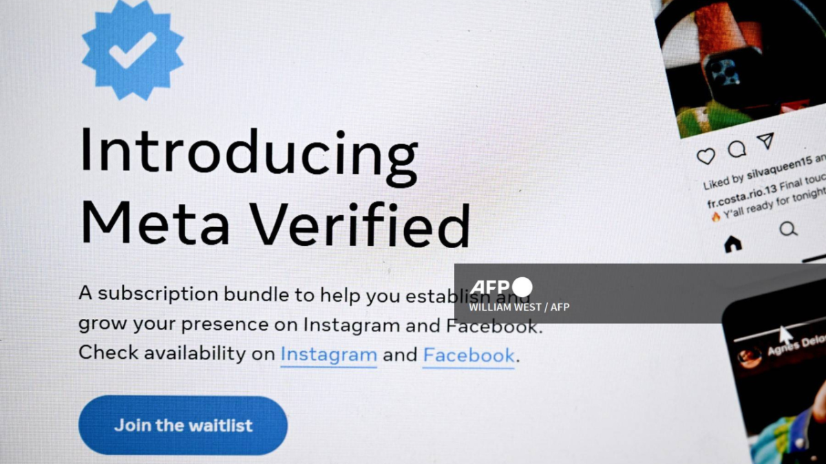 Foto: AFP | Meta Verified es el servicio de verificación de pago de Facebook.