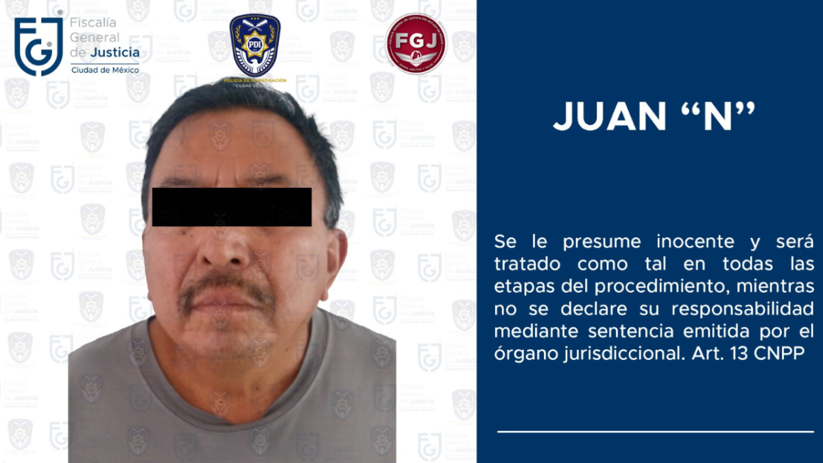 Foto: FGJCDMX | En trabajo de conjunto con el Edomex, se logró la reaprehensión de sujeto buscado por violación.