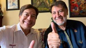 En reunión con el presidente nacional de Morena, Mario Delgado, el diputado con licencia, Gerardo Fernández Noroña expresó su preocupación por espectaculares de corcholatas