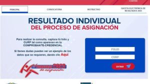 Portal de Comipems para consultar los resultados del examen.