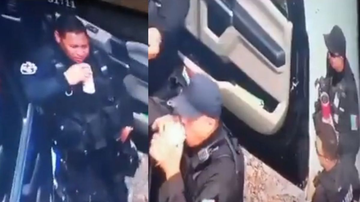 Policías de Jalisco son captados bebiendo cervezas en plana hora de servicio; los separan.