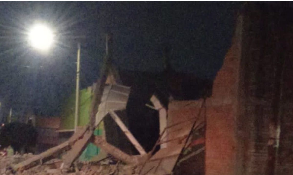 Foto:Quadratín|Por lluvias colapsa una iglesia en San Luis Potosí