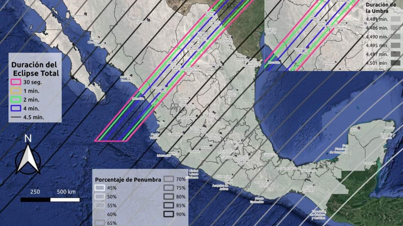 ¿Qué lugares oscurecerán en México por el eclipse solar 2024? Lado.mx