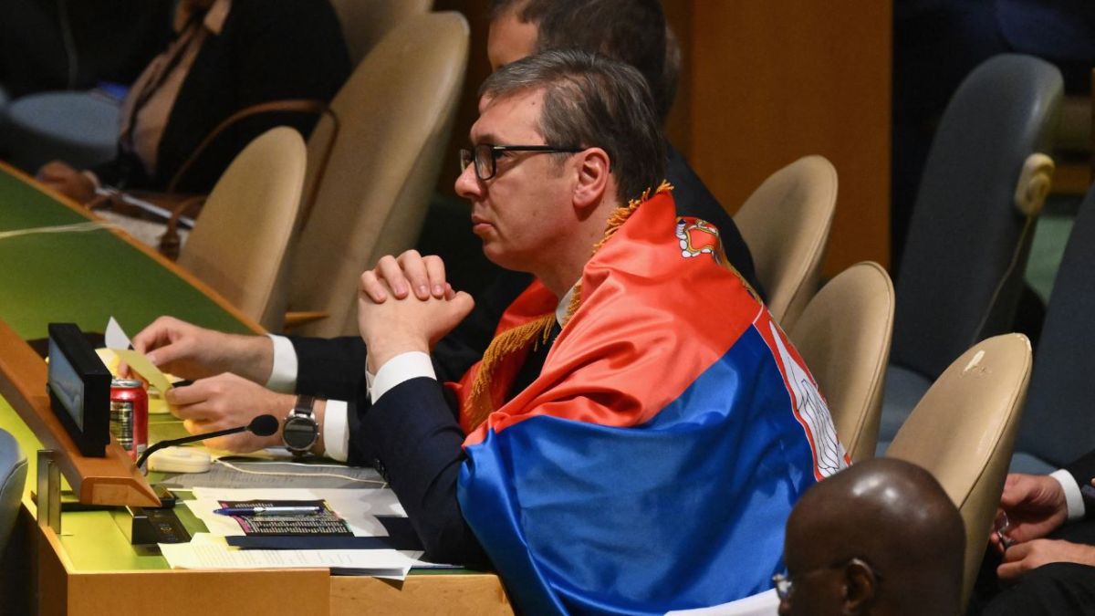 En contra. El presidente de Serbia, Aleksandar Vučić, durante la votación sobre la creación de un día internacional para conmemorar el genocidio de Srebrenica.