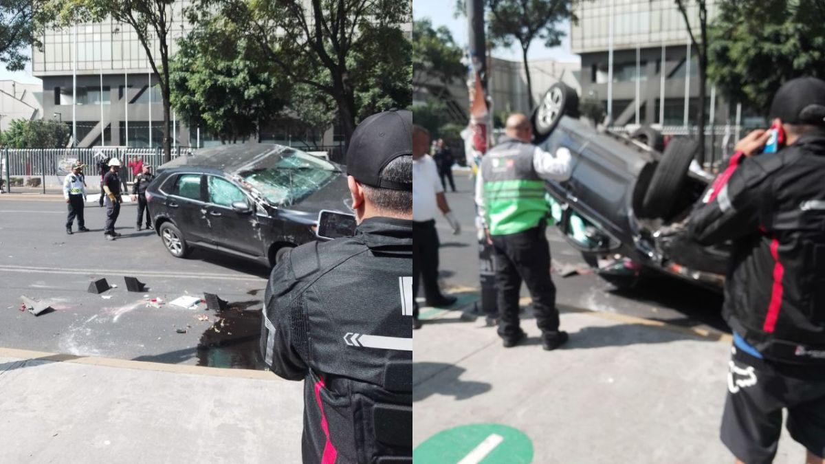 auto volcado Torre Pemex