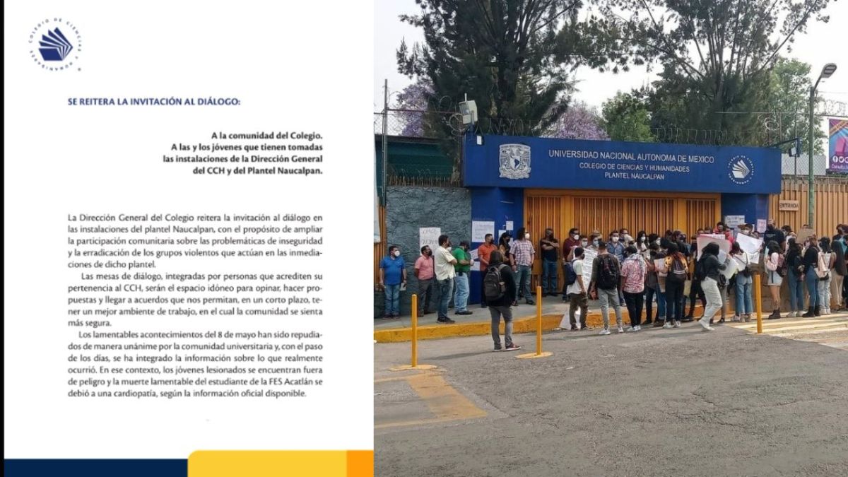 La Dirección General del CCH Naucalpan sigue insistiendo a estudiantes que entreguen las instalaciones de su plantel con mesas de diálogo