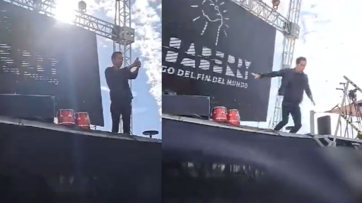 El mago Jean Paul Olhaberry se salvó de ser aplastado por una pantalla gigante que cayó sobre el escenario instalado durante los festejos del Centro Cultural de San Antonio