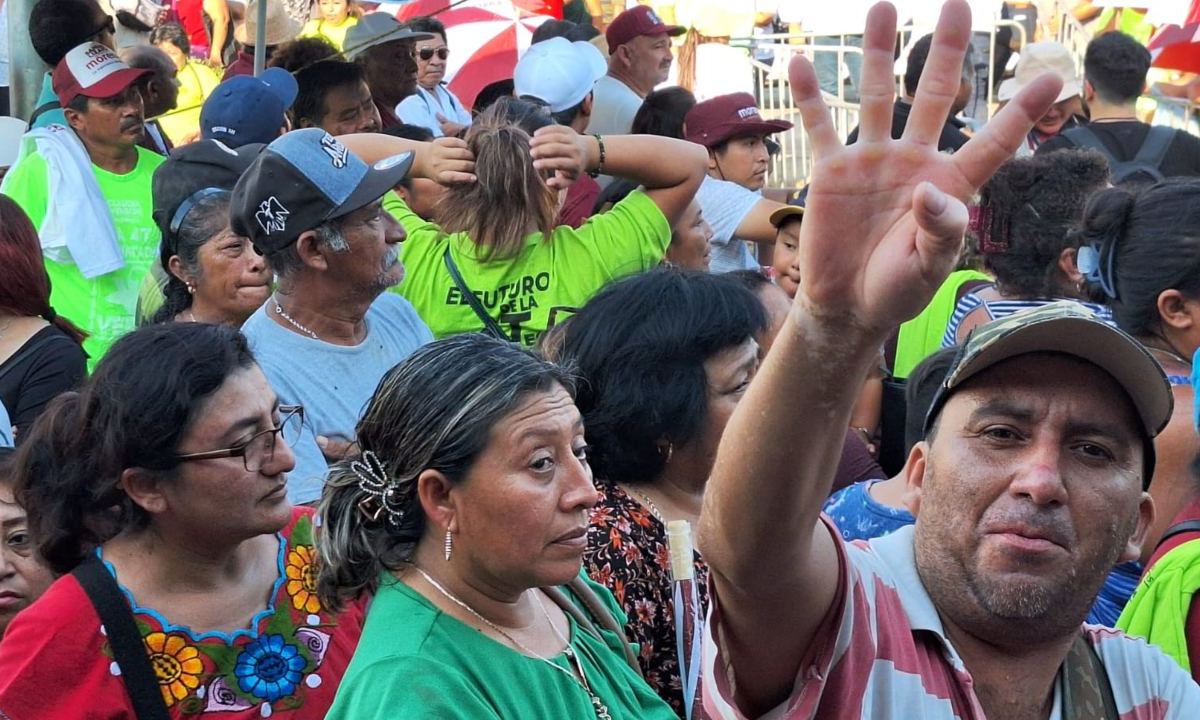 La candidata a la presidencia, Claudia Sheinbaum, regresó al municipio de Kanasín, esta vez para pedir el voto para su proyecto