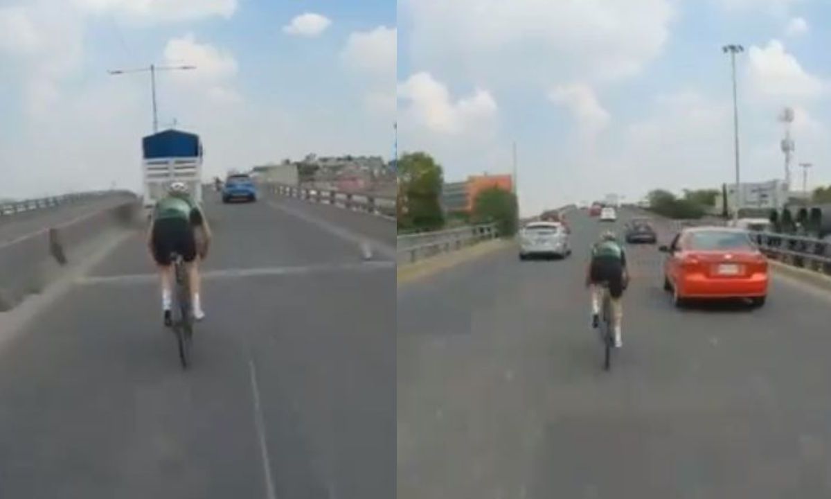 Ciclista pudo ser atropellado tras conducir de manera "irresponsable" sobre los carriles centrales del Boulevard Luis Donaldo Colosio en Naucalpan