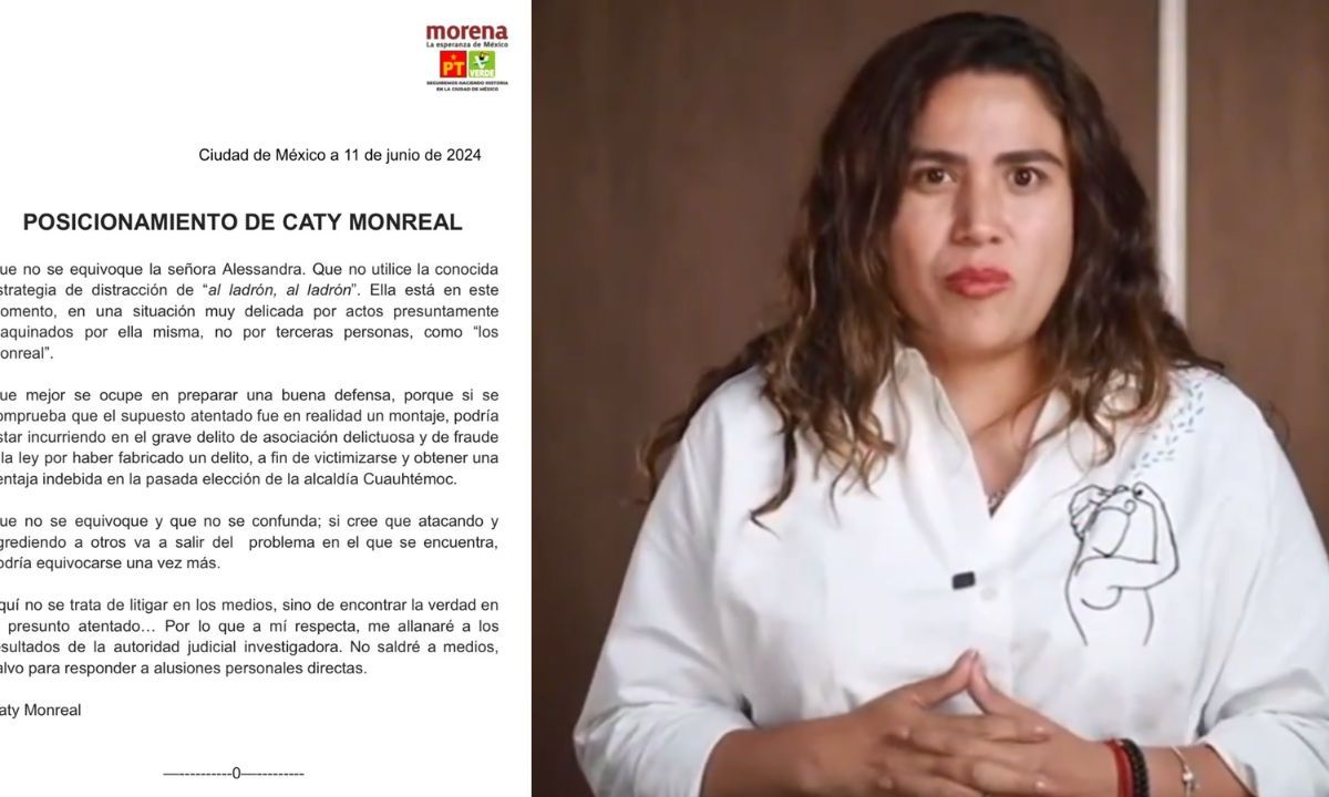 Caty MOnreal acusa a Alessandra Rojo de la Vega de haber armado un montaje con el tema de su atentado