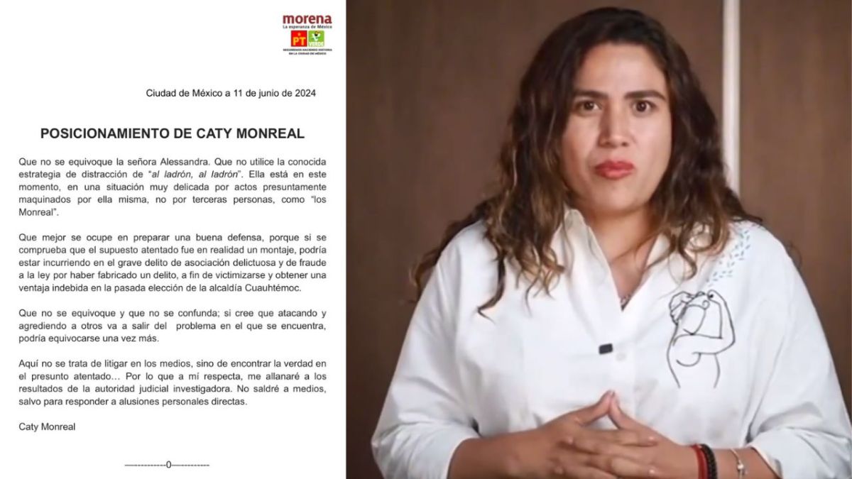 Caty MOnreal acusa a Alessandra Rojo de la Vega de haber armado un montaje con el tema de su atentado