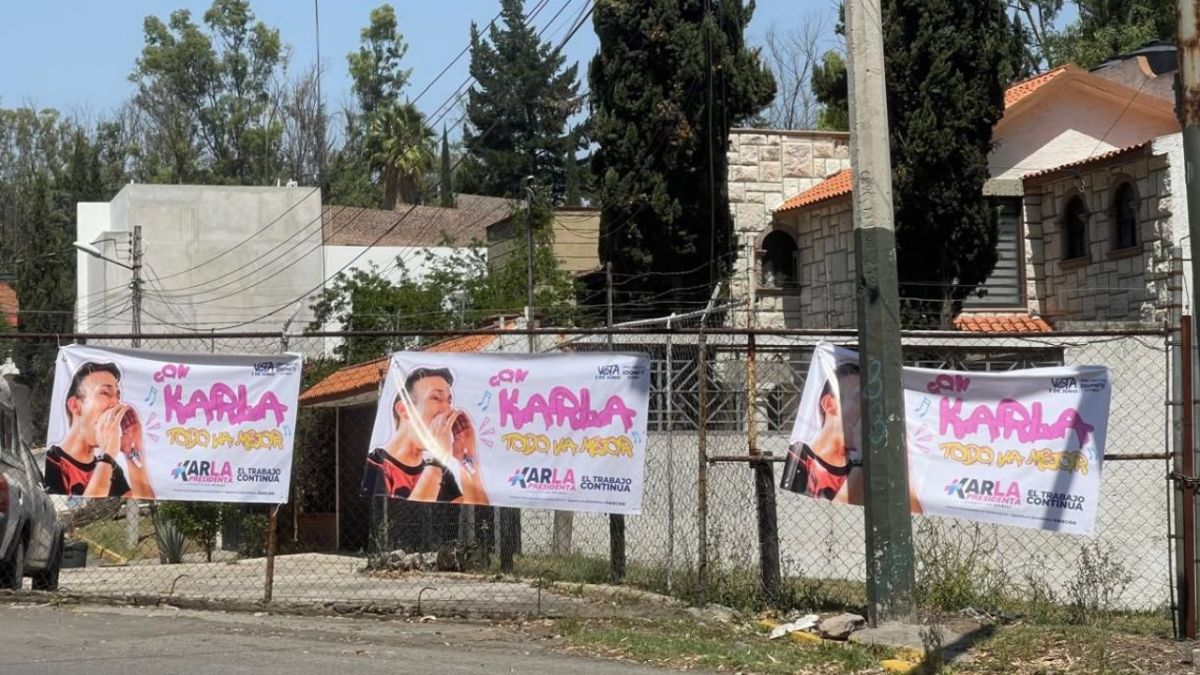 Vecinos de Izcalli reportan violación de veda electoral con propaganda de candidata Karla Fiesco.