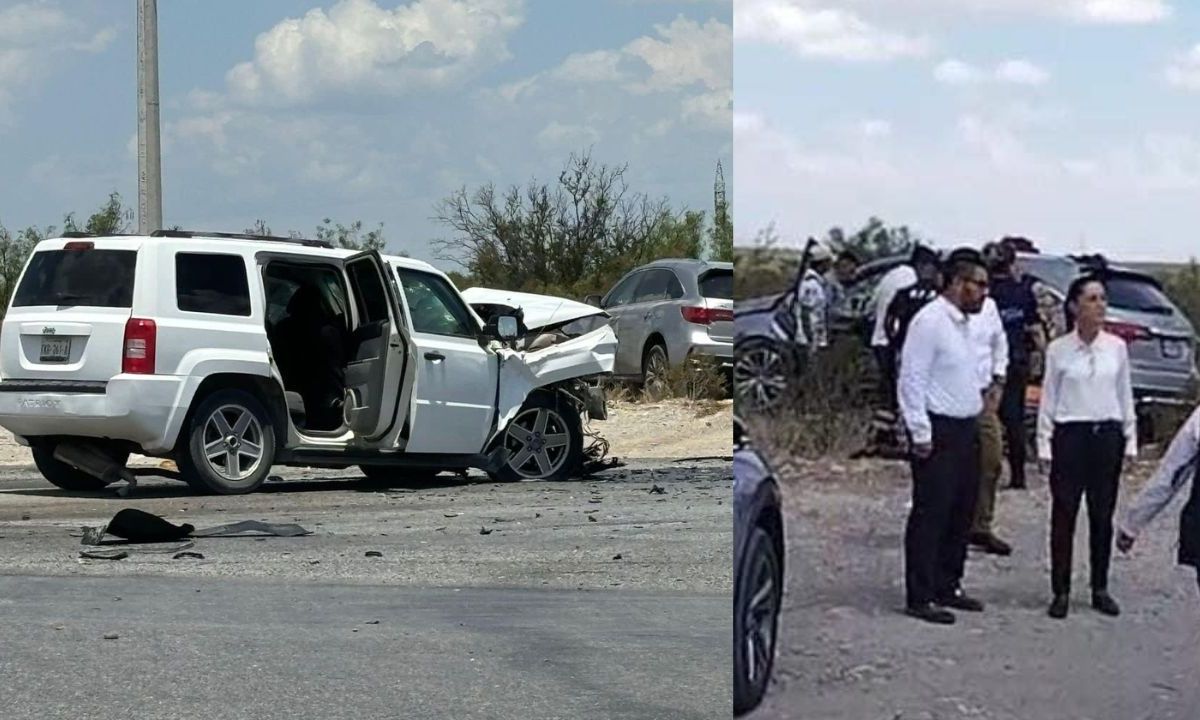 La mañana de este viernes se reportó un accidente del equipo de la virtual candidata electa Claudia Sheinbaum en la carretera Acuña-Sabinas.