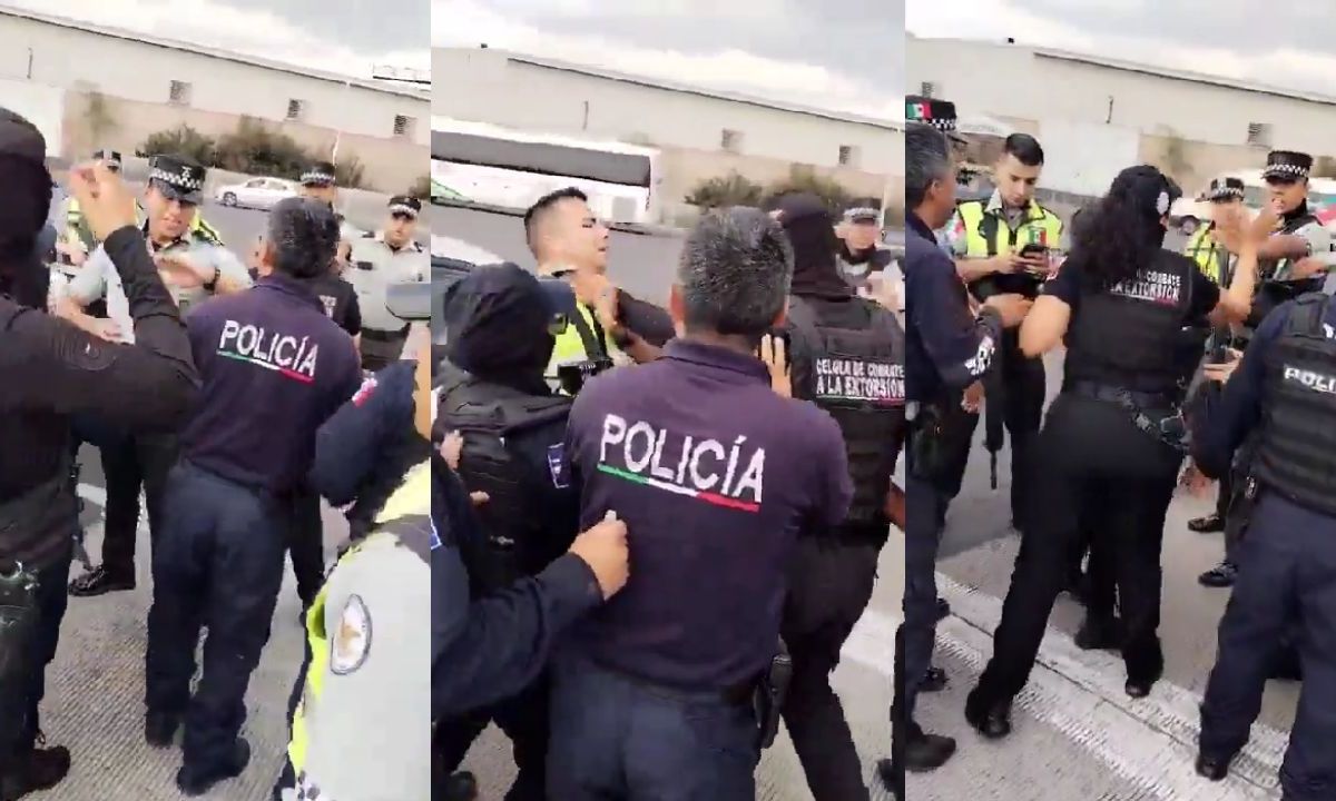 VIDEO: Agentes de la Guardia Nacional y policías de Ecatepec se enfrentan