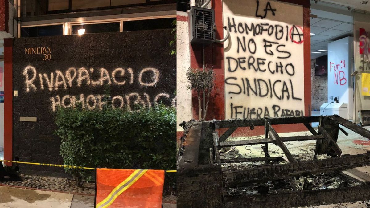 Las protestas de esta tarde-noche de miércoles fueron en respuesta a la decisión del dirigente del sindicato Infonavit, Rafael Riva Palacio Pontones de instar a algunos de sus agremiados a arrancar y romper la bandera LGBTTTIQA+