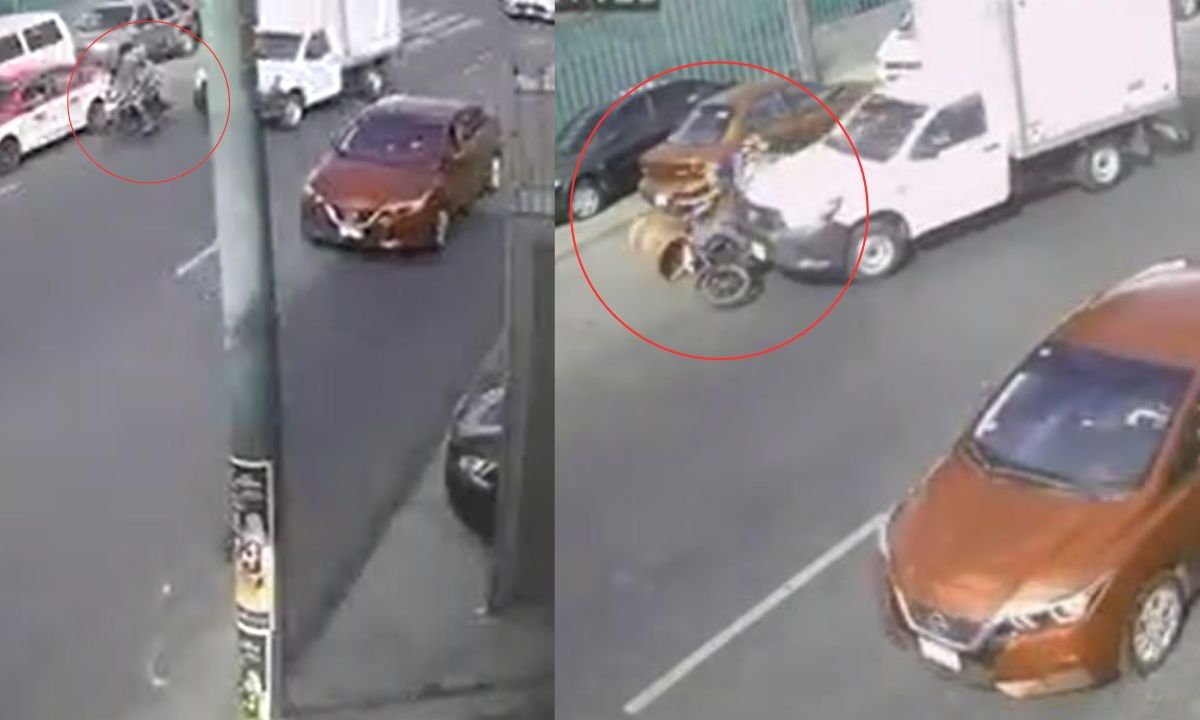 Conductor de una camioneta de carga atropella a dos motociclistas y escapa