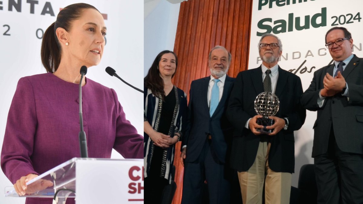 Claudia Sheinbaum, presidenta electa, acompañó al Dr. Moisés Selman, quien desde hace 36 años es investigador emérito, a recibir un premio.