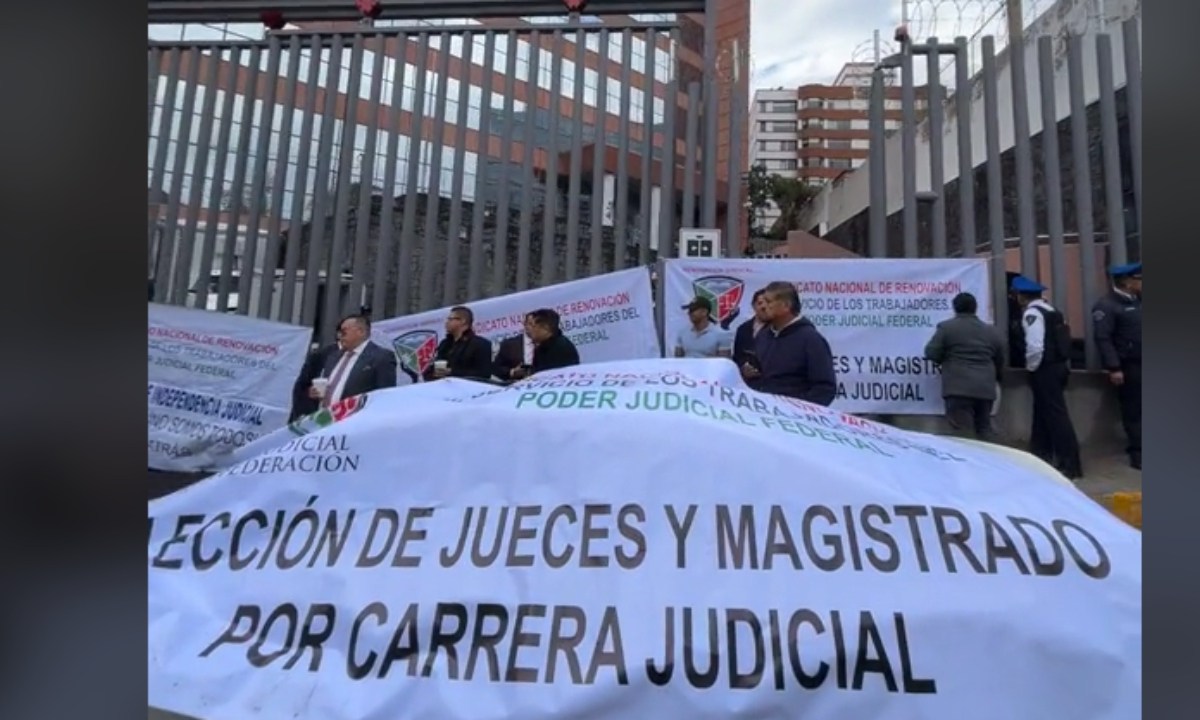 Foto: Captura de pantalla Tiktok@renovacionsindicalpj/Trabajadores cierran tribunales por el Plan C