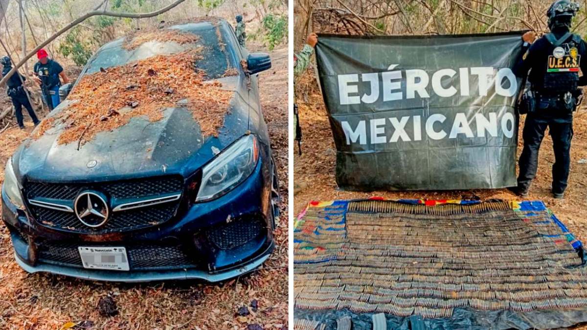 La Fiscalía de Guerrero aseguró un vehículo Mercedes Benz, que contenía cartuchos útiles y cargadores, sobre un camino de terracería