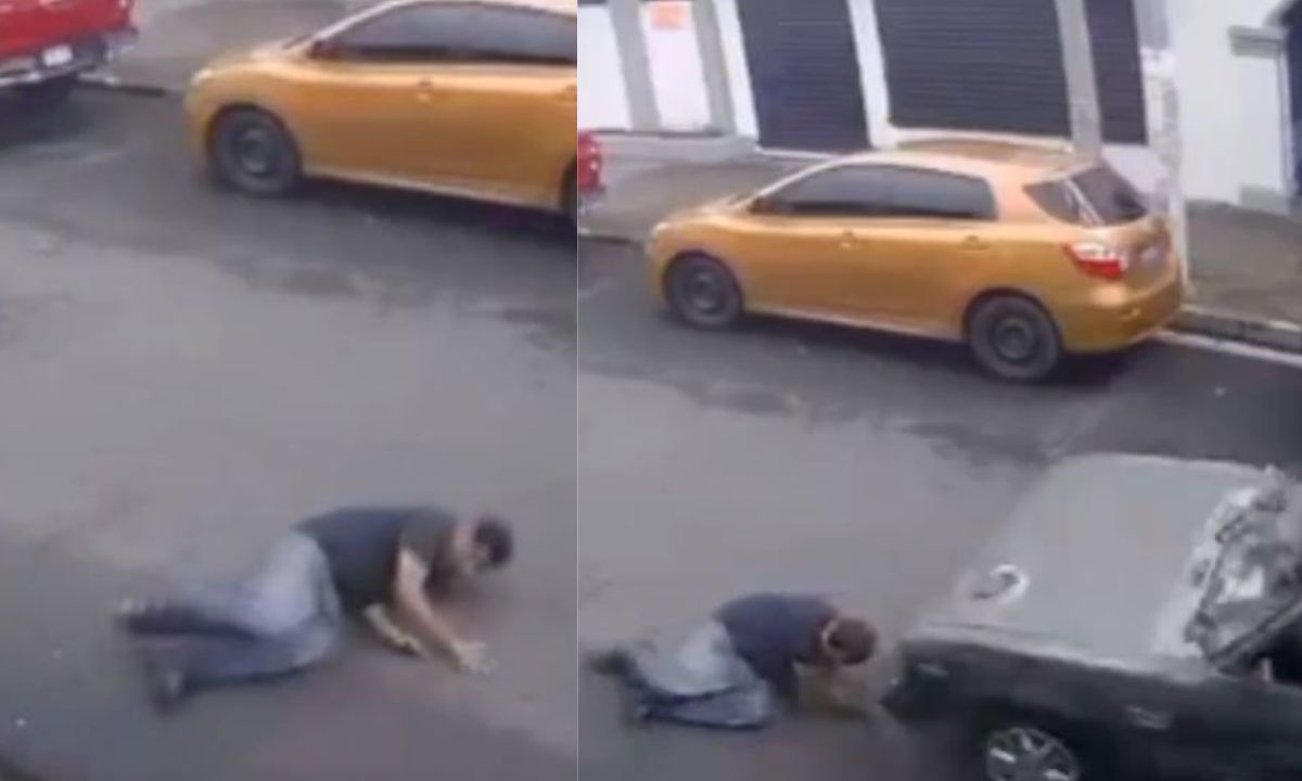 Hombre en aparente estado de ebriedad tropieza y es aplastado por un vehículo