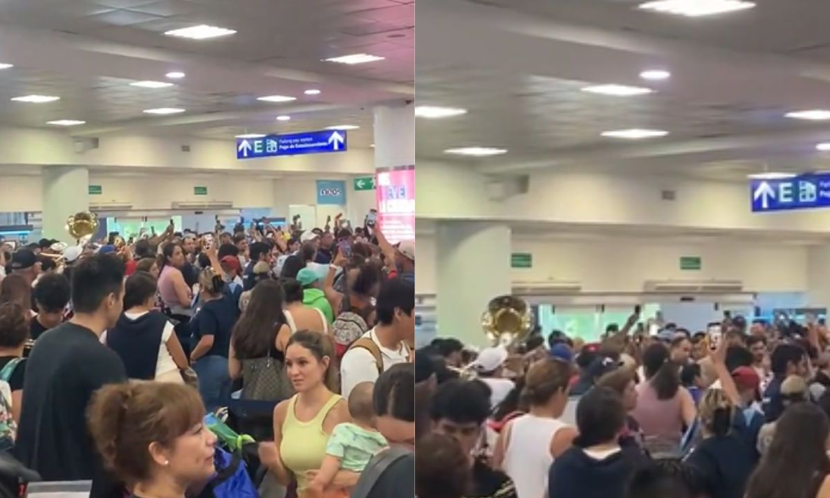 Tras falla de Microsoft, pasajeros cantan Cielito Lindo en el aeropuerto de Cancún