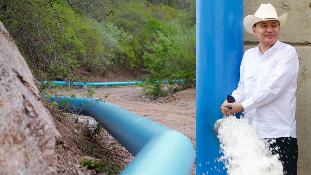 Inauguran el Acueducto Macoyahui-Álamos que trasladará hasta 65 litros de agua por segundo para abastecer del vital líquido a la población de Álamos, Sonora.