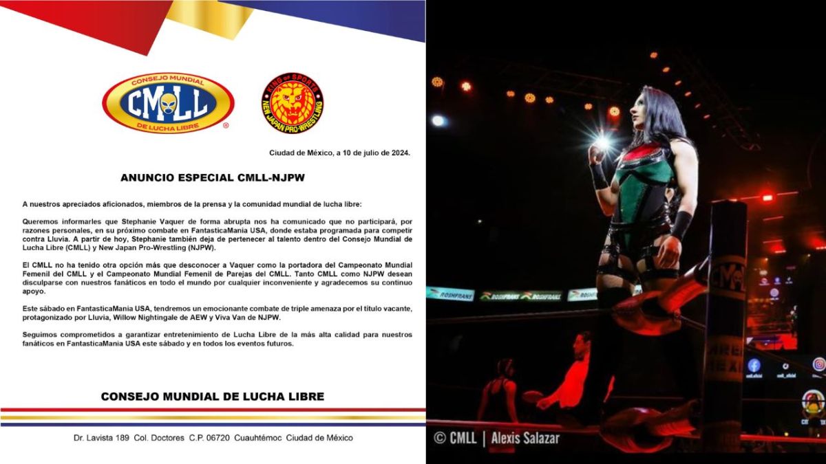 Luchadora Stephanie Vaquer deja intempestivamente el CMLL