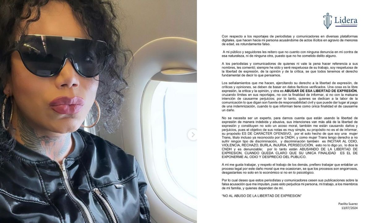 Paola Suarez de "Las Perdidas" se deslinda de acusaciones de relación con un menor