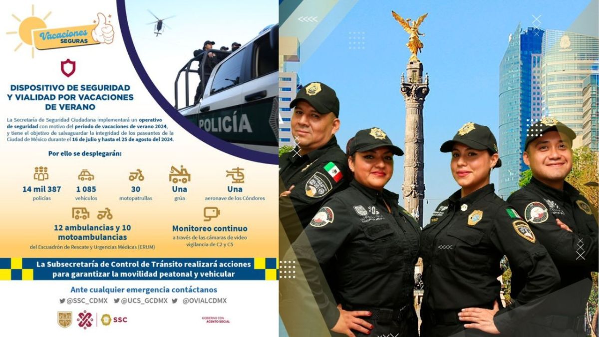 Vacaciones de verano, vigiladas por 14 mil policías en CDMX