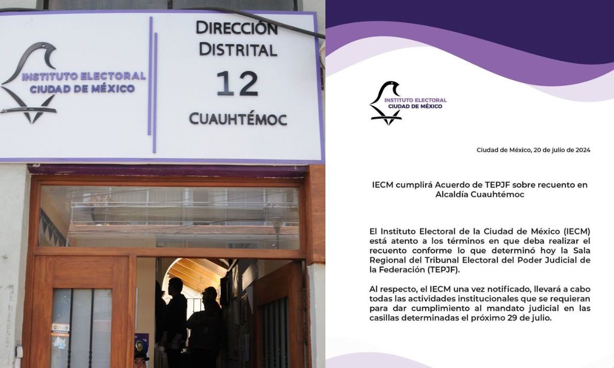 IECM acatará resolución del Tribunal electoral sobre recuento en alcaldía Cuauhtémoc