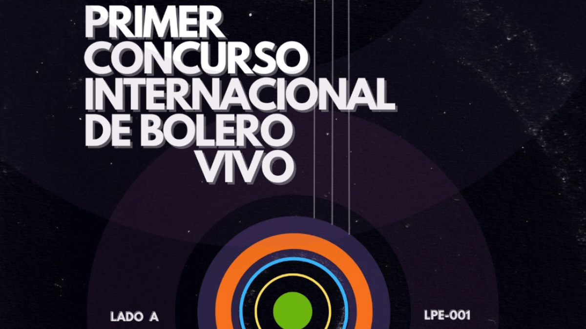 Cartel oficial del Primer Concurso Internacional de Bolero Vivo, Literario y Musical, en lengua española.
