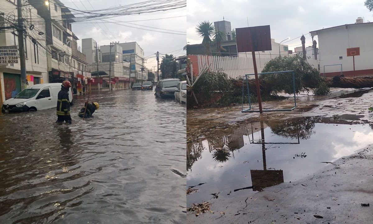 Tromba provoca inundaciones en Naucalpan; se desborda río de Los Remedios