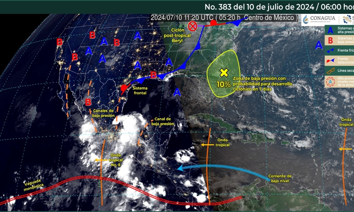 Foto:X@conagua_clima/ Sistemas Meteorológicos Actuales