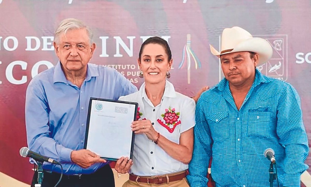 DERECHOS. Claudia Sheinbaum acompañó al presidente Andrés Manuel López Obrador a Sonora, donde prometió hacer justicia al Pueblo Yaqui. 