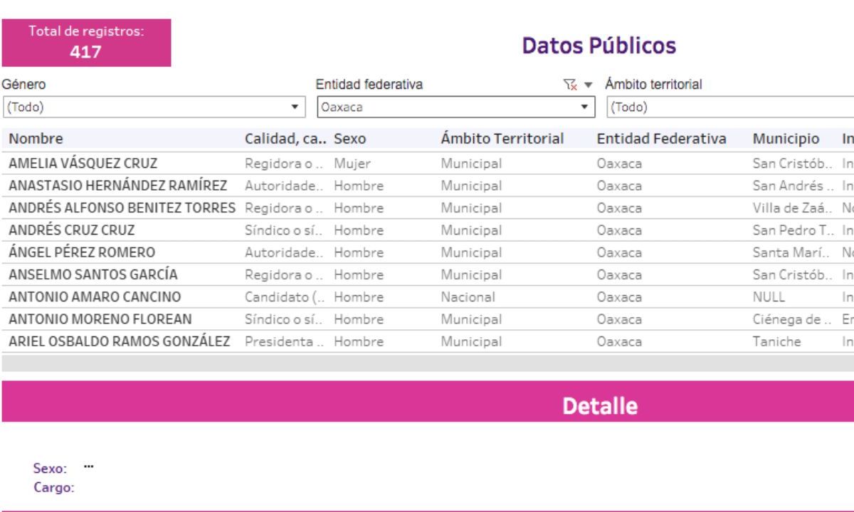 Exhibidos. El INE cuenta con un listado público de las personas que han cometido violencia política de género en contra de mujeres.