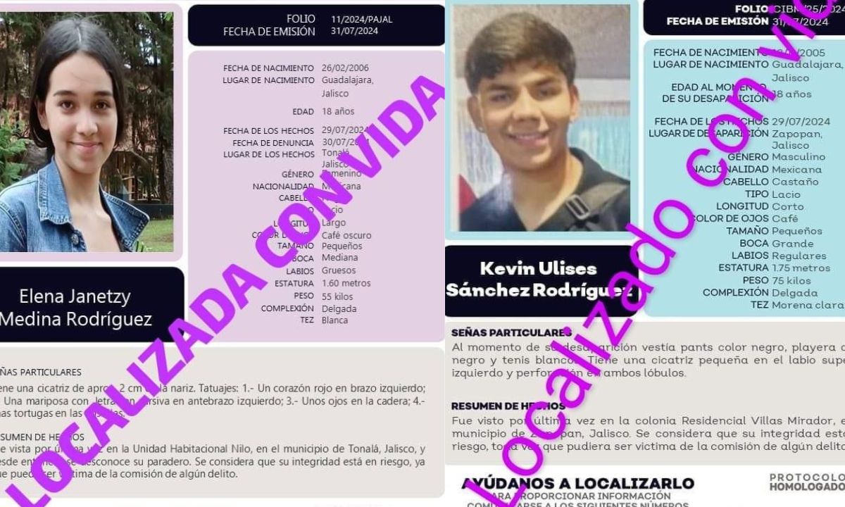 Primos desaparecidos y estudiantes de la UdeG se ausentaron de forma voluntaria