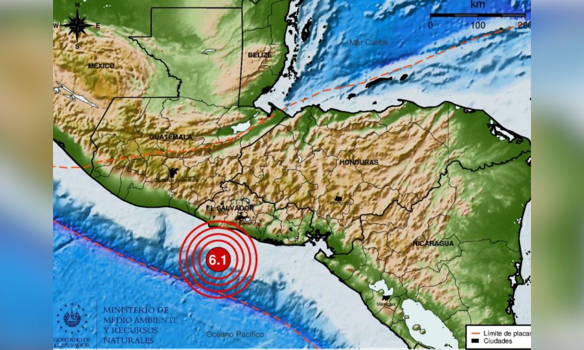 Sismo de 6.1 sacude a El Salvador; se percibe en Guatemala