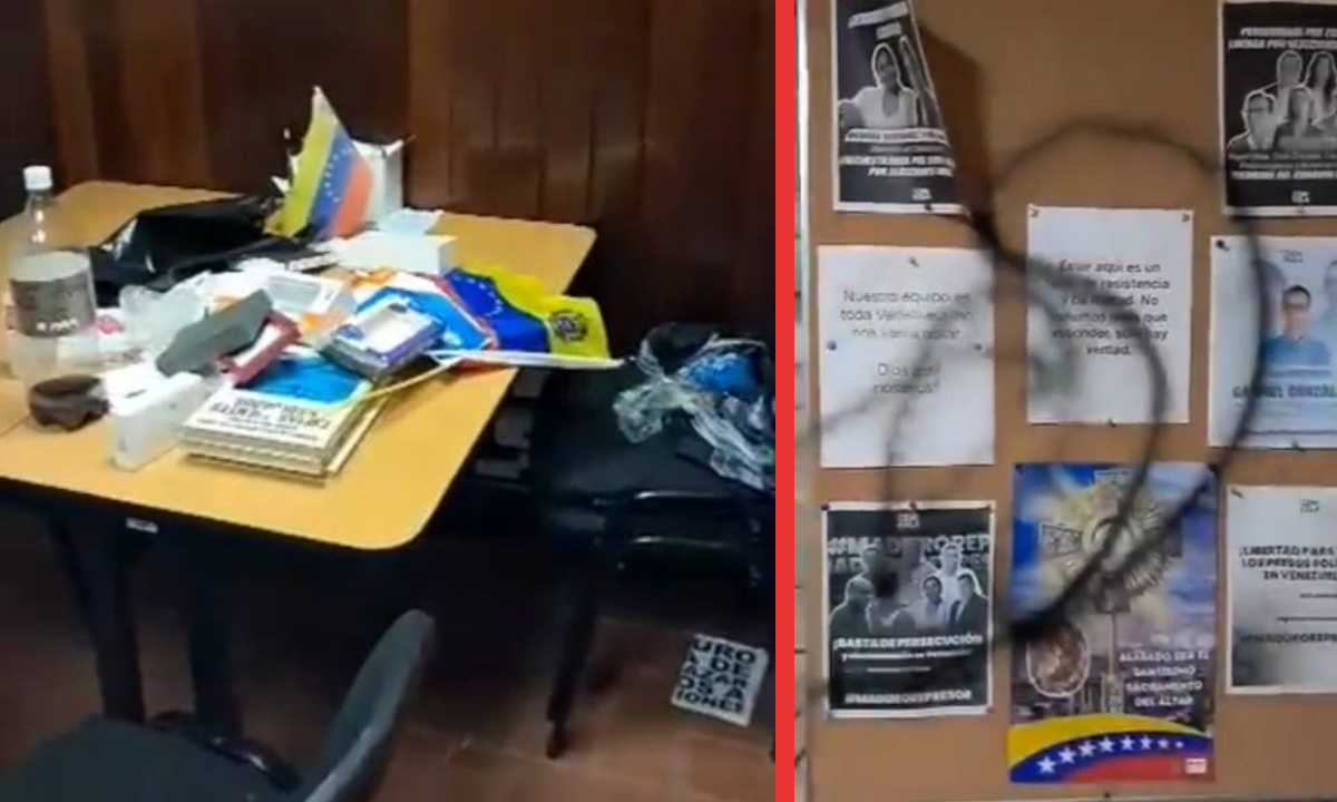 Opositores de Venezuela denuncian vandalismo en su sede