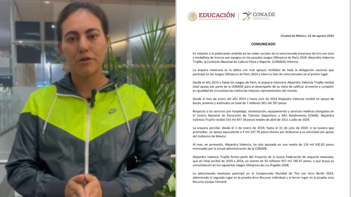 Alejandra Valencia, respondió al mensaje que emitió la Conade y reveló que no es la única deportista que pasa por la misma situación.