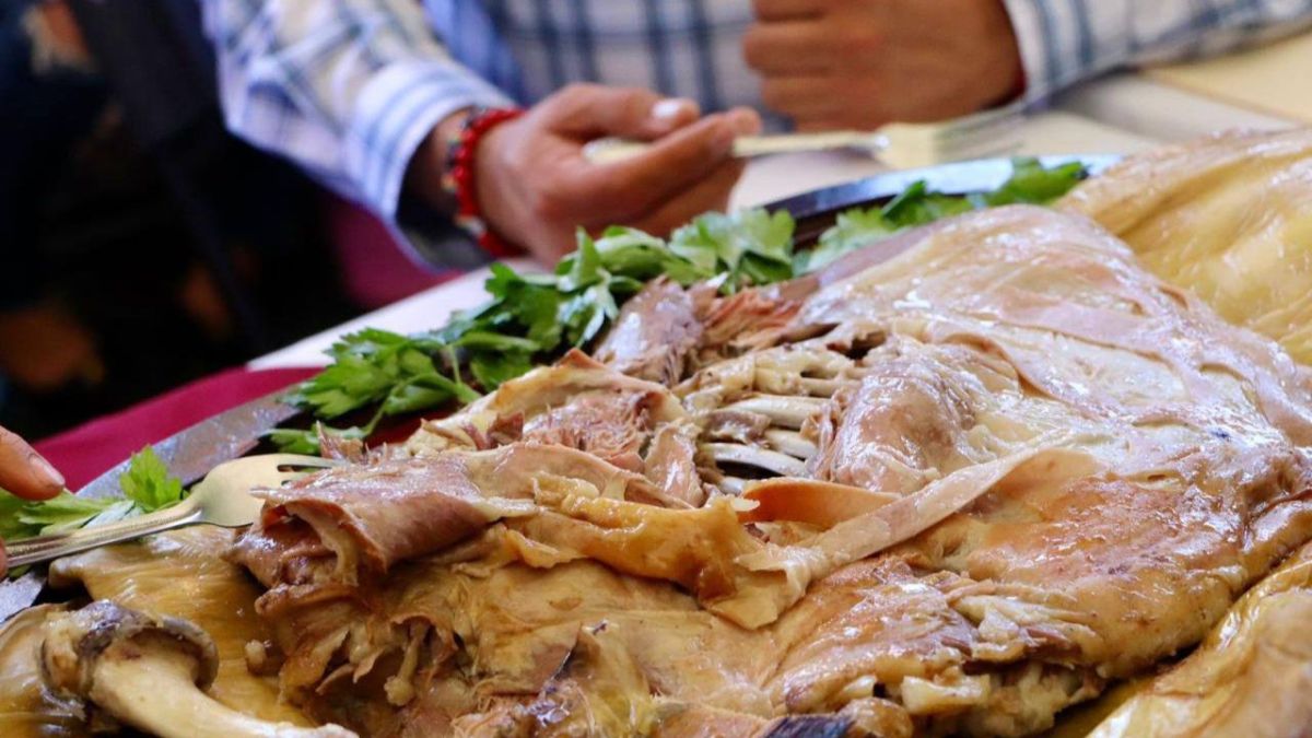 Los borregos que se utilizarán para la barbacoa son pastoreados en las comunidades locales, lo que garantiza un producto de la más alta calidad