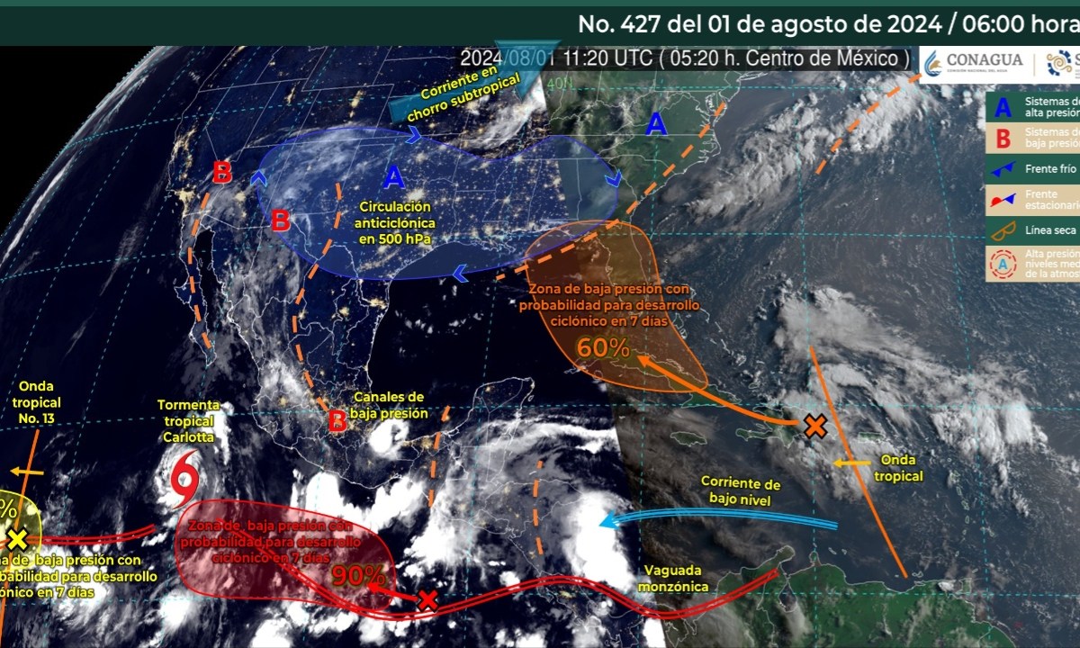 Foto: X@conagua_clima/ Servicios Meteorológicos Actuales