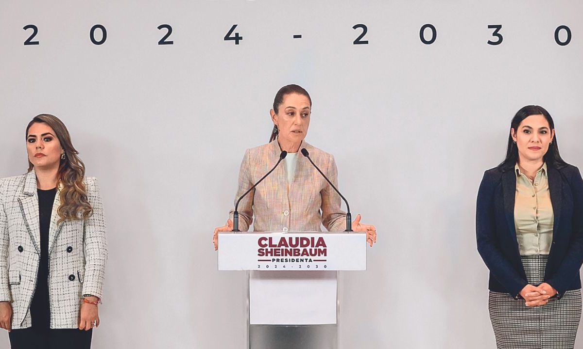 Conferencia. Entre los mandatarios con los que se reunió Sheinbaum este miércoles estuvieron Indira Vizcaíno, gobernadora de Colima, y Evelyn Salgado, mandataria de Guerrero. 